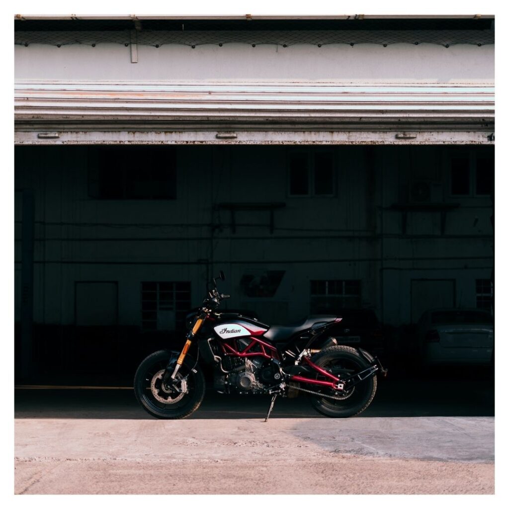 motorcycle in storage